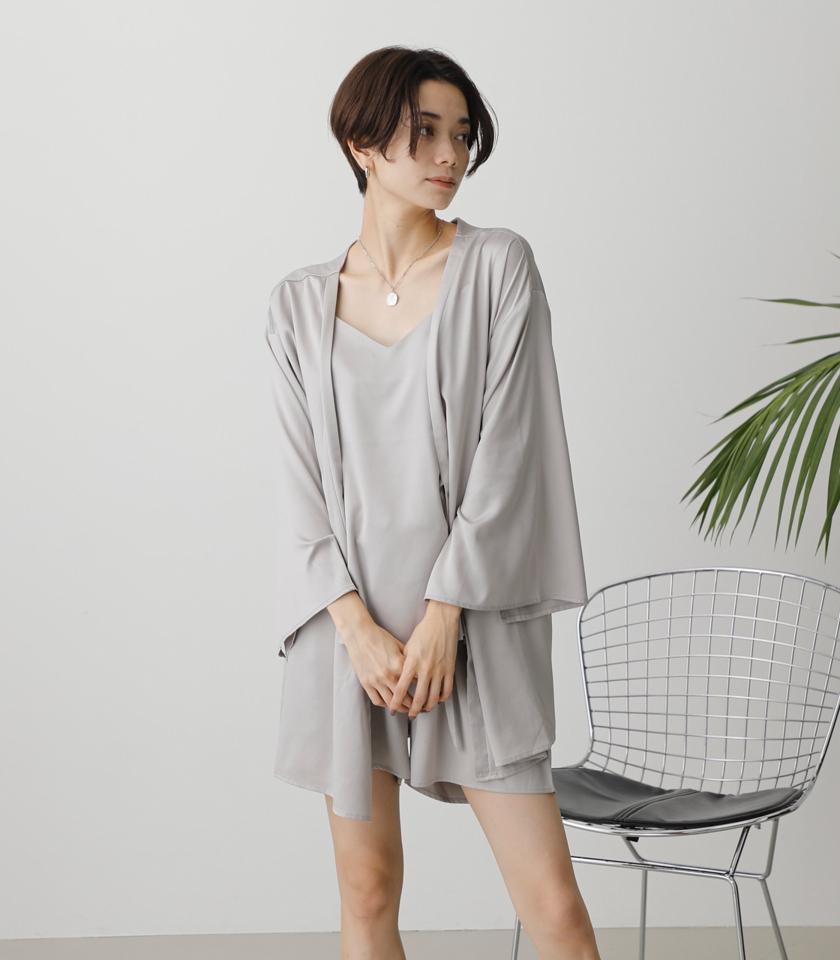 T/H SATIN CARDIGAN SET/T/Hサテンカーディガンセット
