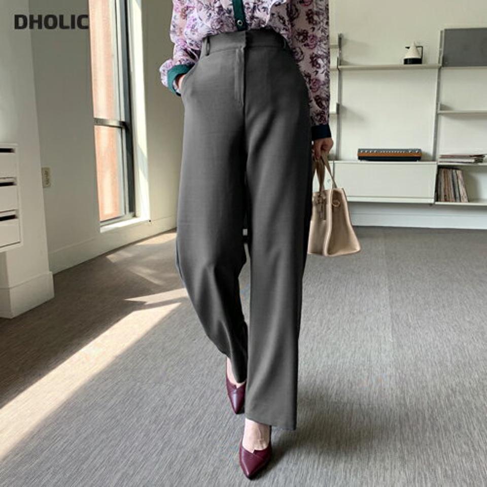 ルーズフィットストレートパンツ・全3色・t70141 レディース 【pt】 ボトムス ロング ロングパンツ ベーシック ワイド ルーズ 体型カーバー 足長 着痩せ スリム ストレート オフィスカジュアル 春 秋 韓国 ファッション ハイホリHIHOLLI