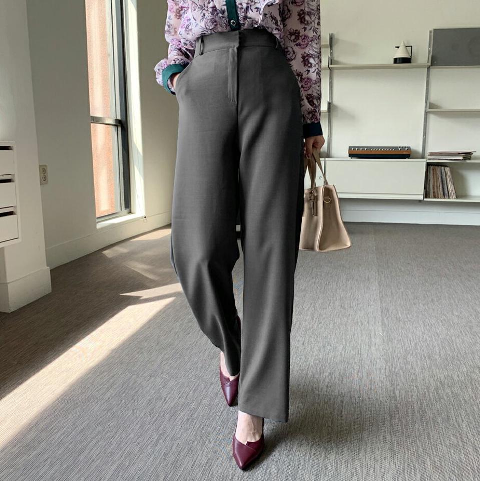 ルーズフィットストレートパンツ・全3色・t70141 レディース 【pt】 ボトムス ロング ロングパンツ ベーシック ワイド ルーズ 体型カーバー 足長 着痩せ スリム ストレート オフィスカジュアル 春 秋 韓国 ファッション ハイホリHIHOLLI