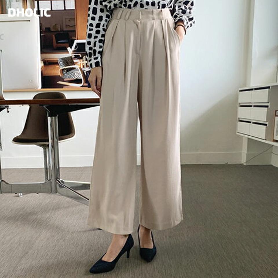 バックゴムワイドパンツ・全3色・t70138 レディース 【pt】 ボトムス ロング ロングパンツ ベーシック ワイド ルーズ 体型カーバー 足長 着痩せ スリム ストレート オフィスカジュアル 春 秋 韓国 ファッション ハイホリHIHOLLI