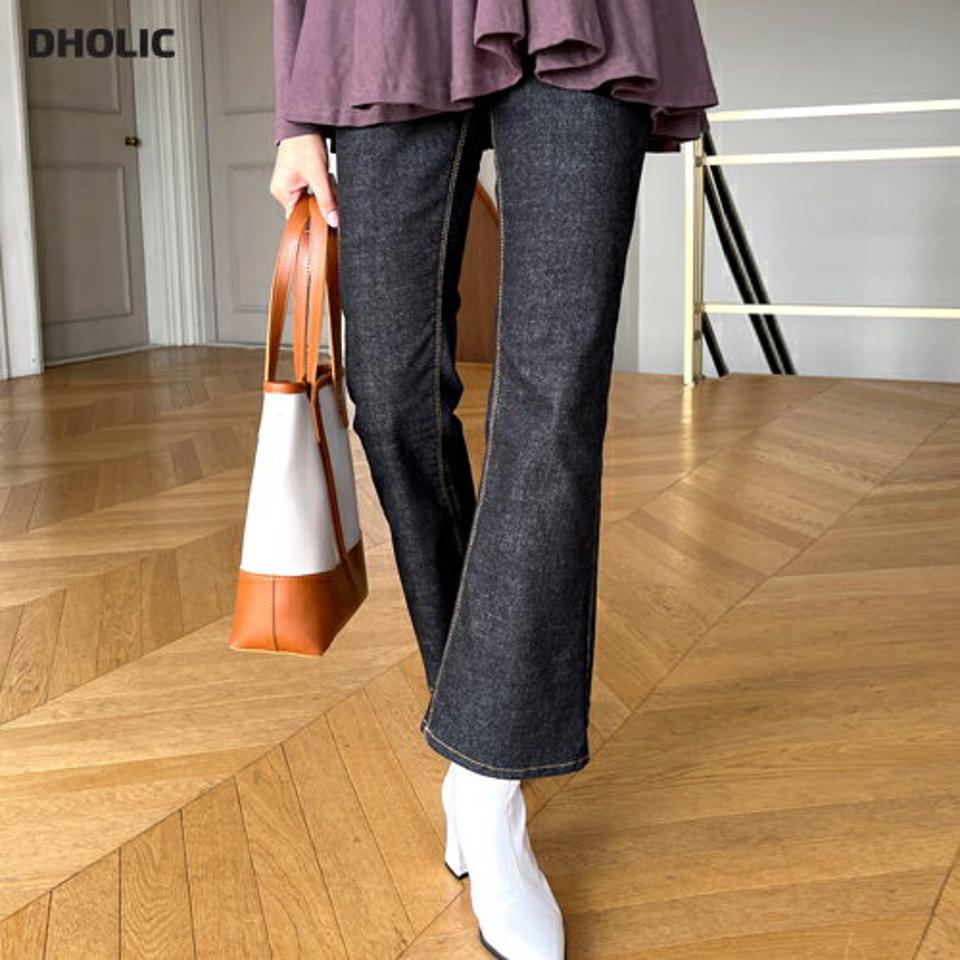 ノンフェイドフレアデニムパンツ・全1色・t65124 レディース 【pt】韓国ファッション ボトムス パンツ ロング ロングパンツ デニムパンツ デニム ノンフェイド フレア美脚 ルーズ ポケット 細身 足長 体型カバー カジュアル 春 秋 NIJU