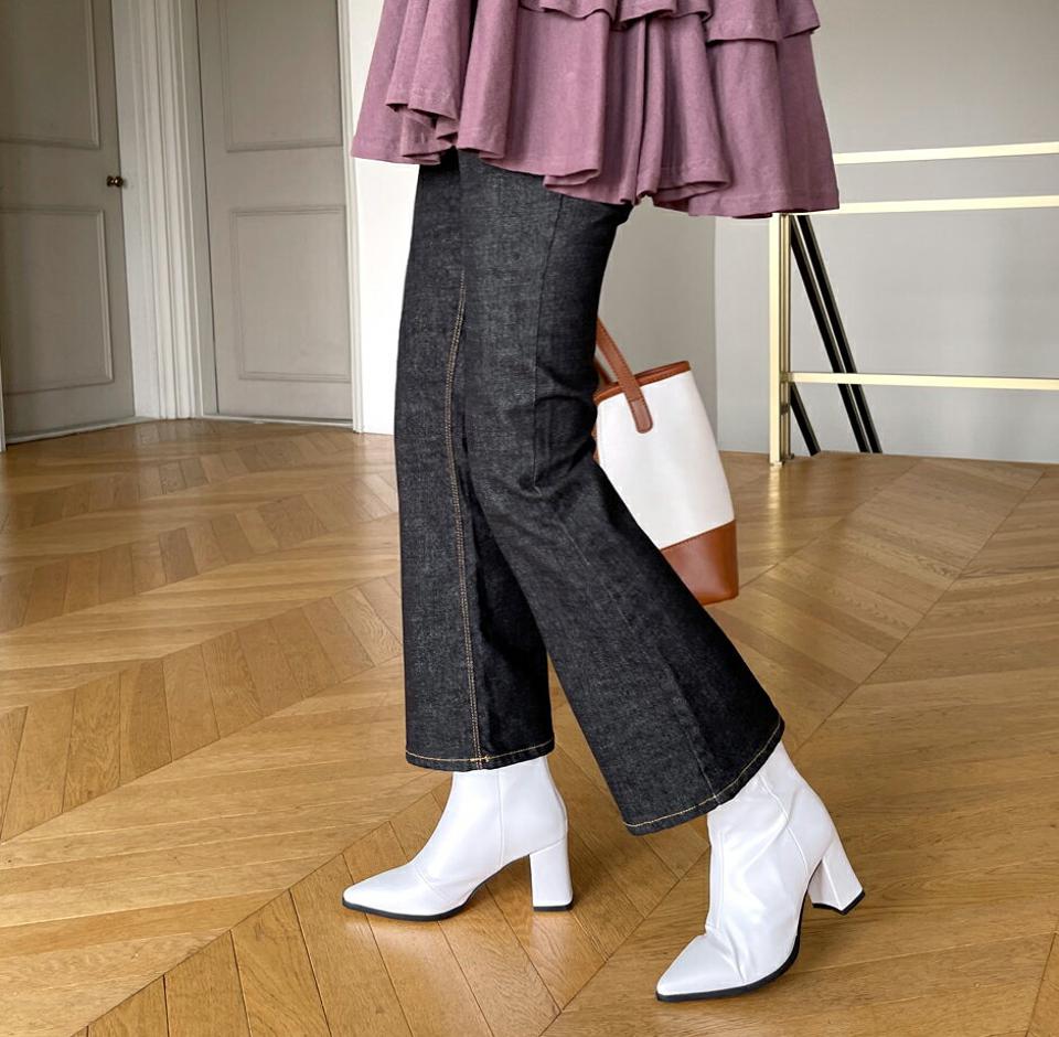 ノンフェイドフレアデニムパンツ・全1色・t65124 レディース 【pt】韓国ファッション ボトムス パンツ ロング ロングパンツ デニムパンツ デニム ノンフェイド フレア美脚 ルーズ ポケット 細身 足長 体型カバー カジュアル 春 秋 NIJU