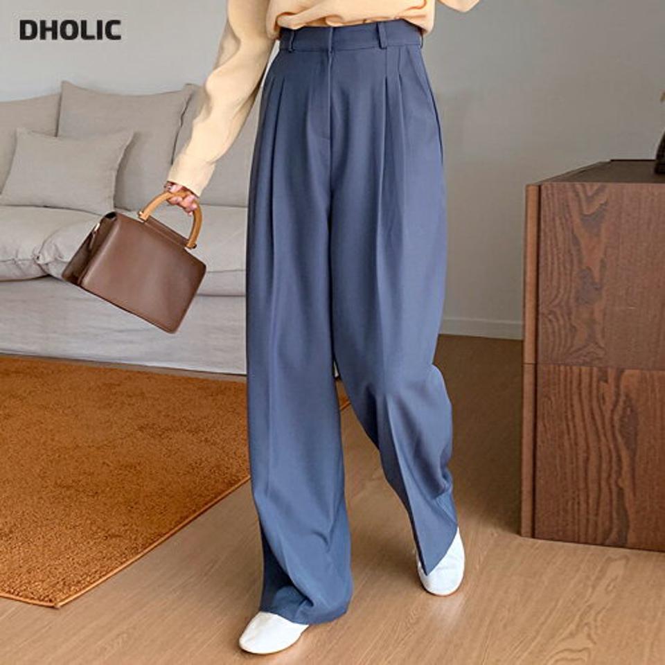 ツータックワイドスラックス・全3色・t58163 レディース 【pt】韓国ファッション ボトムス ロング ロングパンツ スラックスパンツ スラックス ツータック ワイド 無地 体型カバー オフィスカジュアル デイリー 足長 美脚 フェミニン 秋 春
