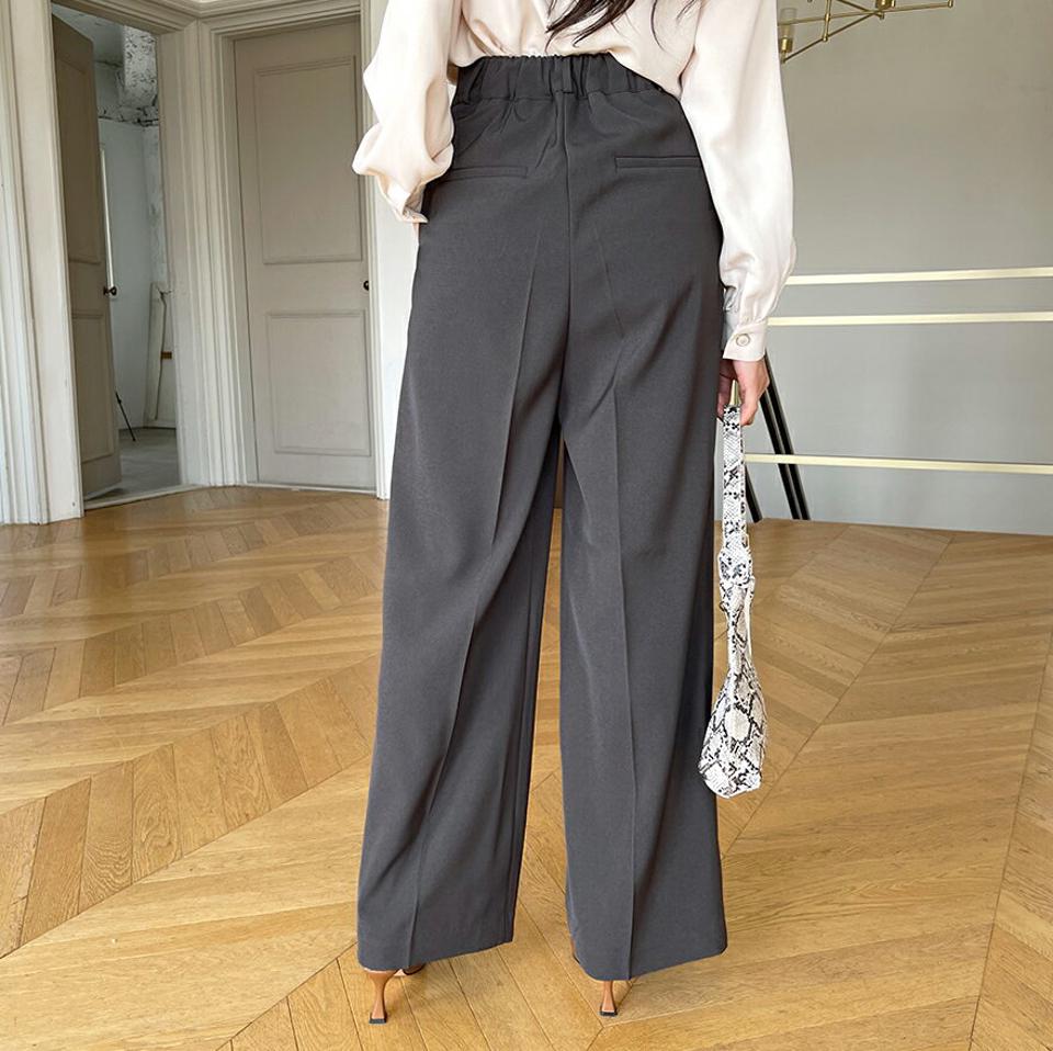 ワンタックワイドスラックス・全3色・t65132 レディース 【pt】韓国ファッション ボトムス パンツ ロング ロングパンツ スラックスパンツ スラックス ワンタック ワイド ロング丈 足長 細身 着痩せ シンプル 春 秋 NIJU