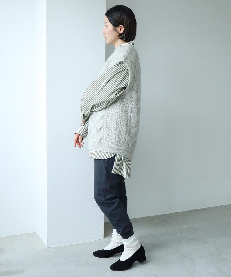 〇モヘヤケーブルハンドニットベスト（cardo fabrica）