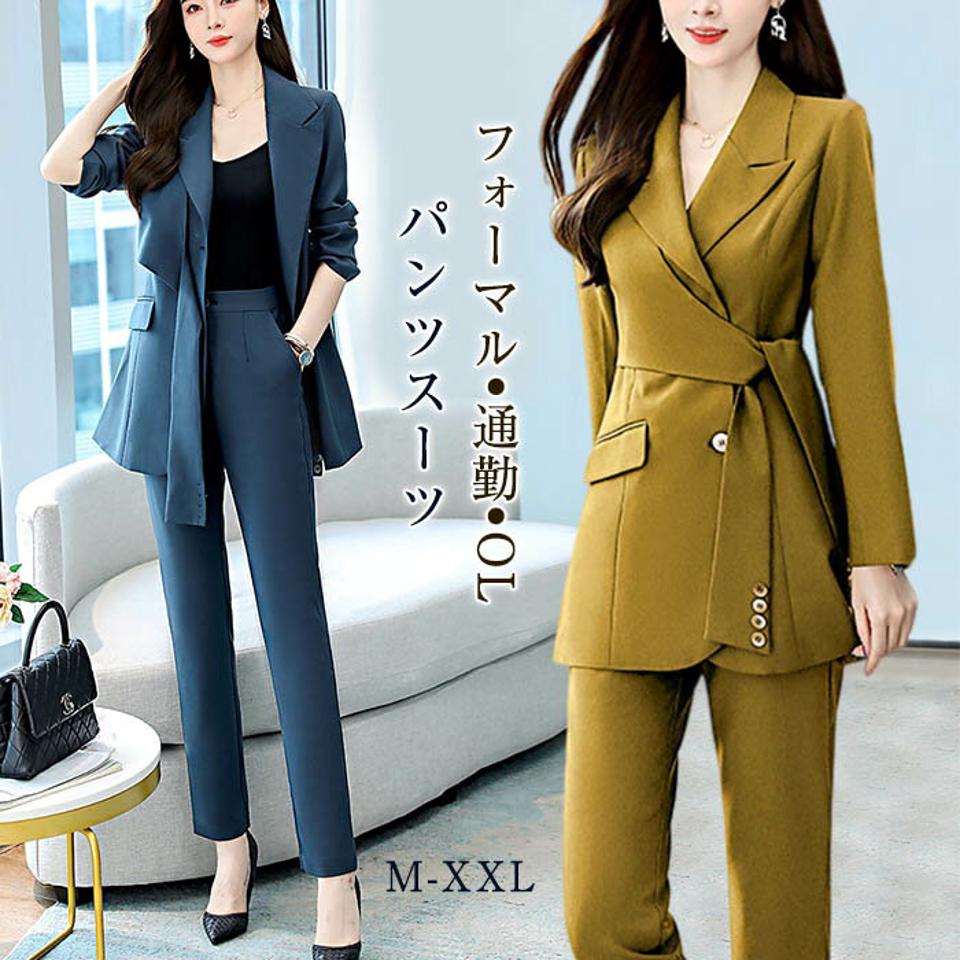 パンツスーツ セットアップ 上下セット ジャケット ワイドパンツ 2点セット レディース フォーマル 女性らしい 美シルエット シンプル ママ オフィス ビジネス 通勤 OL お呼ばれ 入園式 入学式