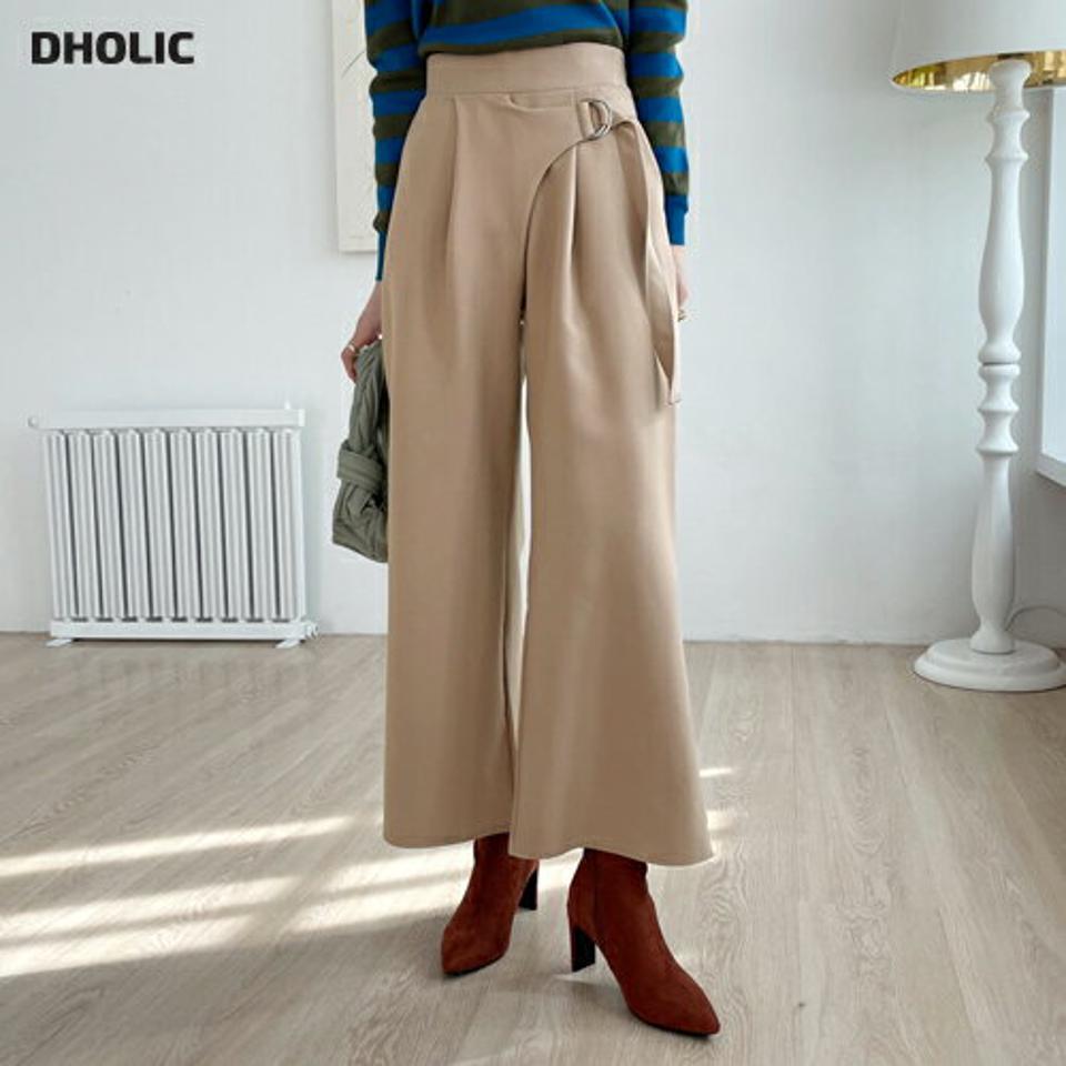 ベルトワイドパンツ・全3色・b00067 レディース 【pt】 ボトムス ロング ロングパンツ ベルト オフィスカジュアル ワイドパンツ ベーシック 足長 着痩せ スリム カジュアル ワイド 春 秋 韓国ファッション ハイホリHIHOLLI