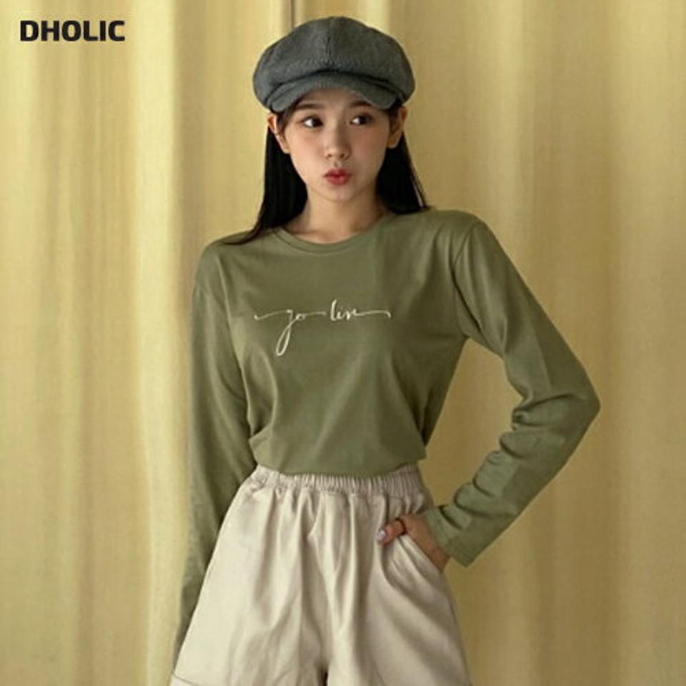 レタリングロングスリーブTシャツ・全4色・t00924 レディース 【tops】韓国ファッション トップス Tシャツ 長袖 ラウンドネック レタリング ロングスリーブ フェミニン 体型カバー シンプル ガーリー カジュアル ゆったり 楽ちん 春 秋 NIJU