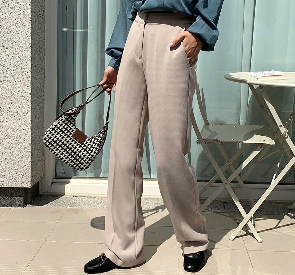 ウエストゴムストレートスラックス・全3色・b65008 レディース 【pt】韓国ファッション ボトムス ロング ロングパンツ スラックスパンツ スラックス ストレート 無地 体型カバー オフィスカジュアル デイリー 足長 美脚 フェミニン 秋 春