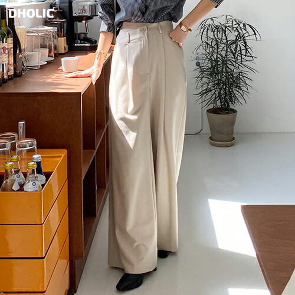 アンバランスツーボタンスラックス・全2色・t65982 レディース 【pt】韓国ファッション ボトムス ロング ロングパンツ スラックスパンツ スラックス アンバランス ツーボタン 無地 体型カバー カジュアル デイリー 足長 美脚 フェミニン 秋 春