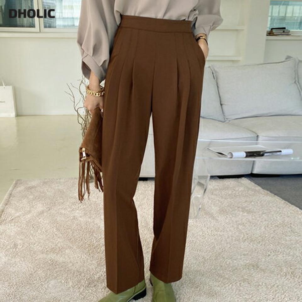 スリータックワイドパンツ・全3色・t70295 レディース 【pt】 ボトムス ロング ロングパンツ スリータック ワイドパンツ ベーシック 体型カーバー 足長 着痩せ スリム カジュアル ワイド 春 秋 韓国 ファッション ハイホリHIHOLLI