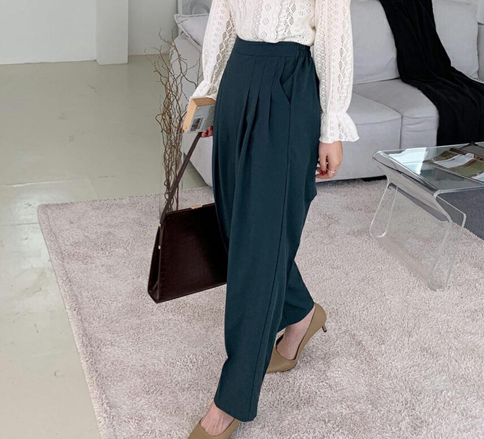 スリータックワイドパンツ・全3色・t70295 レディース 【pt】 ボトムス ロング ロングパンツ スリータック ワイドパンツ ベーシック 体型カーバー 足長 着痩せ スリム カジュアル ワイド 春 秋 韓国 ファッション ハイホリHIHOLLI