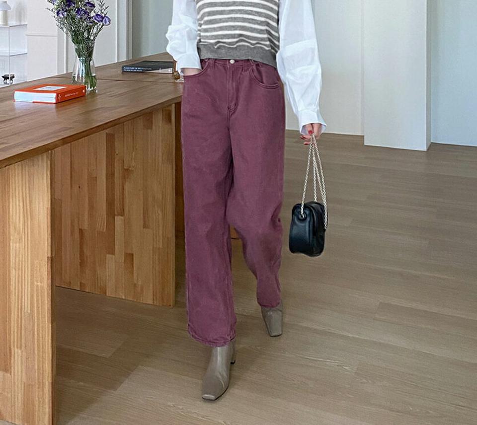 ウエストボタンワイドパンツ・全3色・t70206 レディース 【pt】 ボトムス ロング ロングパンツ コットン ベーシック 体型カバー 足長 着痩せ スリム カジュアル ワイド 春 秋 韓国ファッション ハイホリHIHOLLI