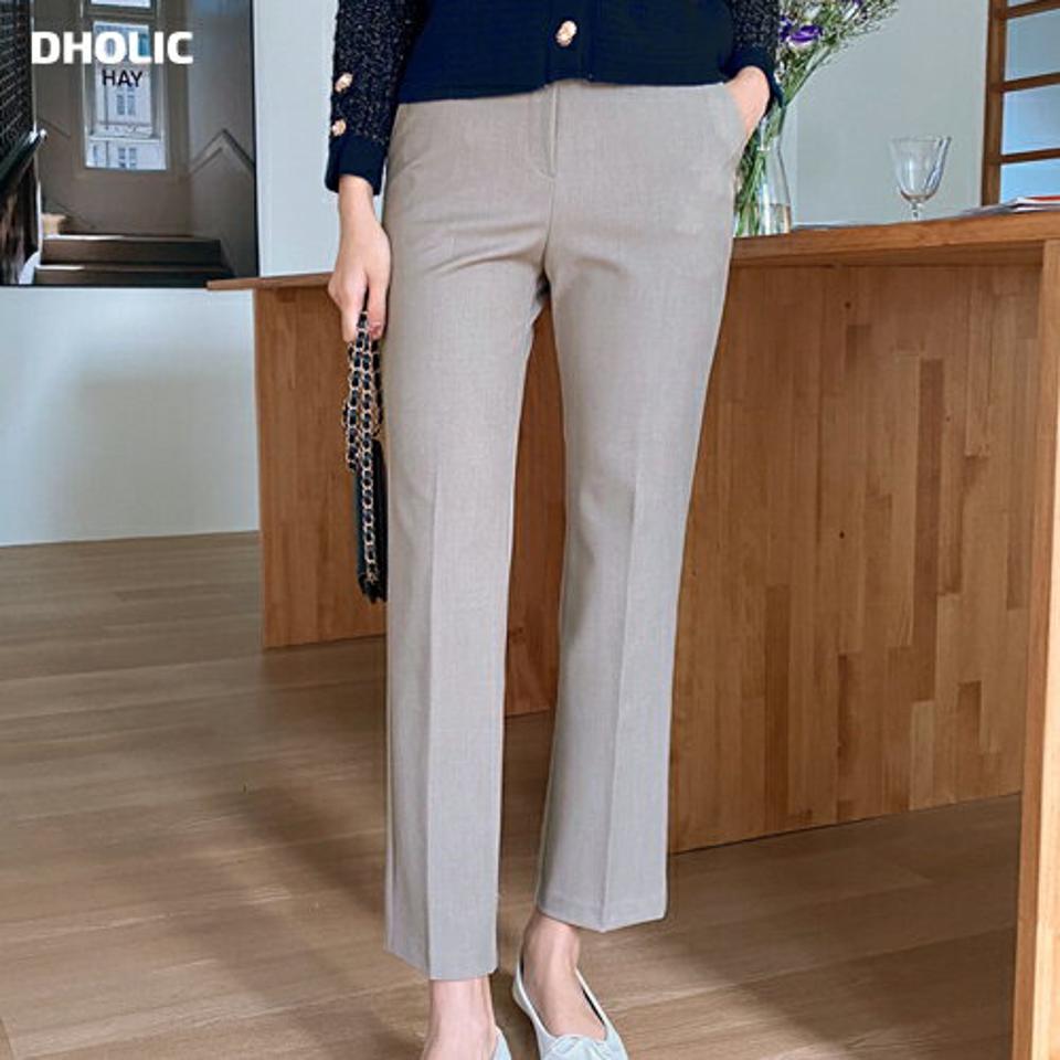 ツーポケットスラックス・全3色・b70204 レディース 【pt】 ボトムス ロング ロングパンツ スラックス スリット ベーシック 足長 着痩せ スリム オフィスカジュアル 春 秋 韓国ファッション ハイホリHIHOLLI