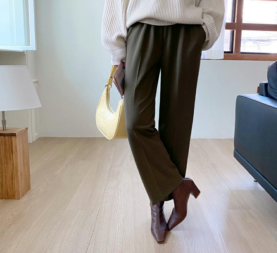 ストリングテーパードパンツ・全3色・t70203 レディース 【pt】 ボトムス ロング ロングパンツ テーパードパンツ テーパード ストリング ベーシック 足長 着痩せ ワイド スリム 春 秋 韓国ファッション ハイホリHIHOLLI