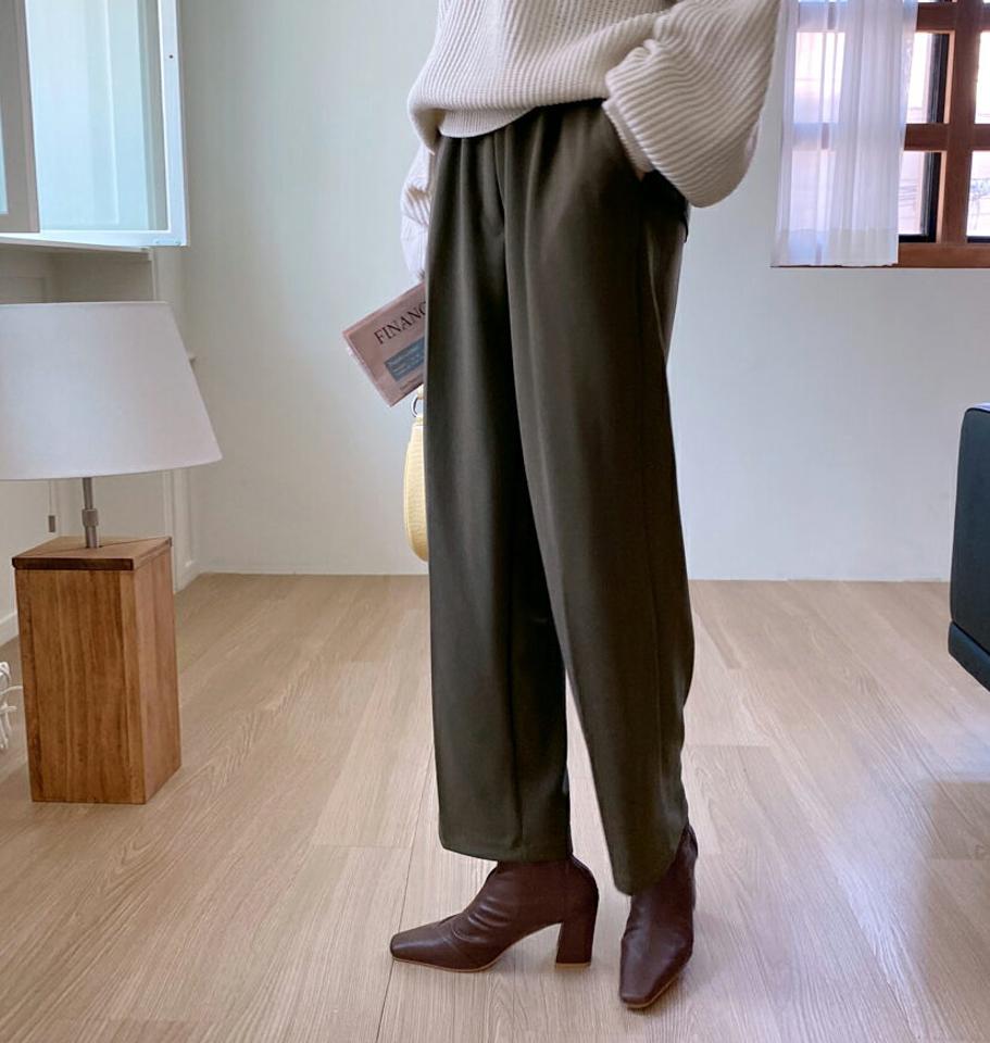 ストリングテーパードパンツ・全3色・t70203 レディース 【pt】 ボトムス ロング ロングパンツ テーパードパンツ テーパード ストリング ベーシック 足長 着痩せ ワイド スリム 春 秋 韓国ファッション ハイホリHIHOLLI