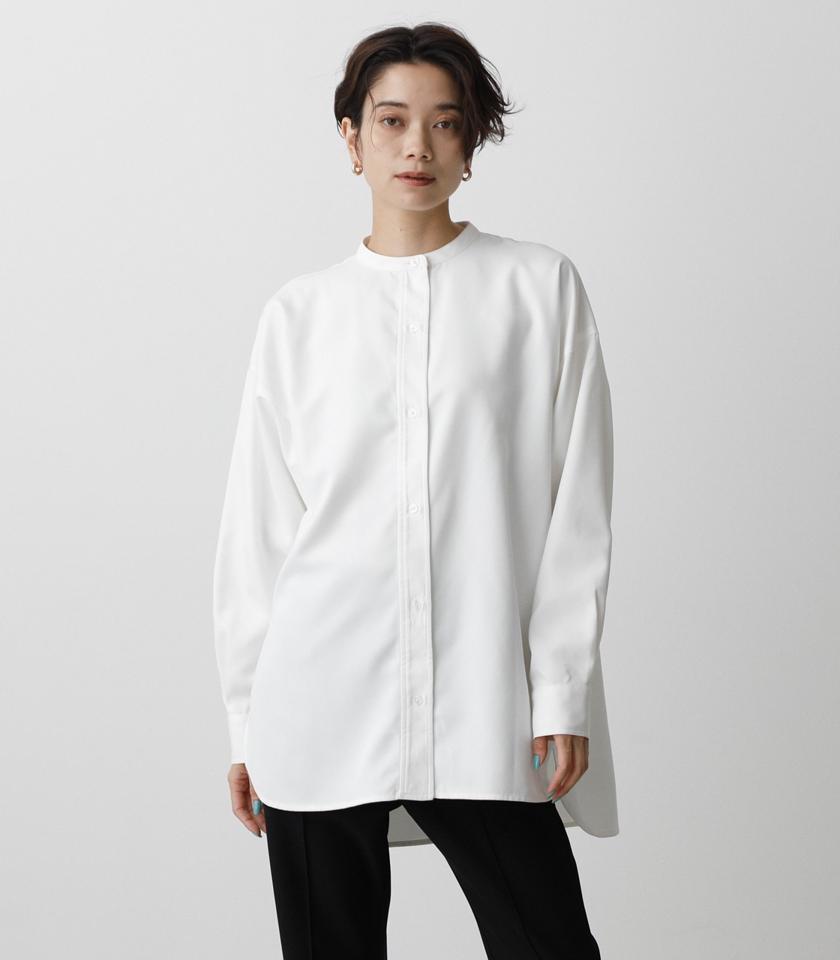 BAND NECK BACK SLIT SHIRT/バンドネックバックスリットシャツ