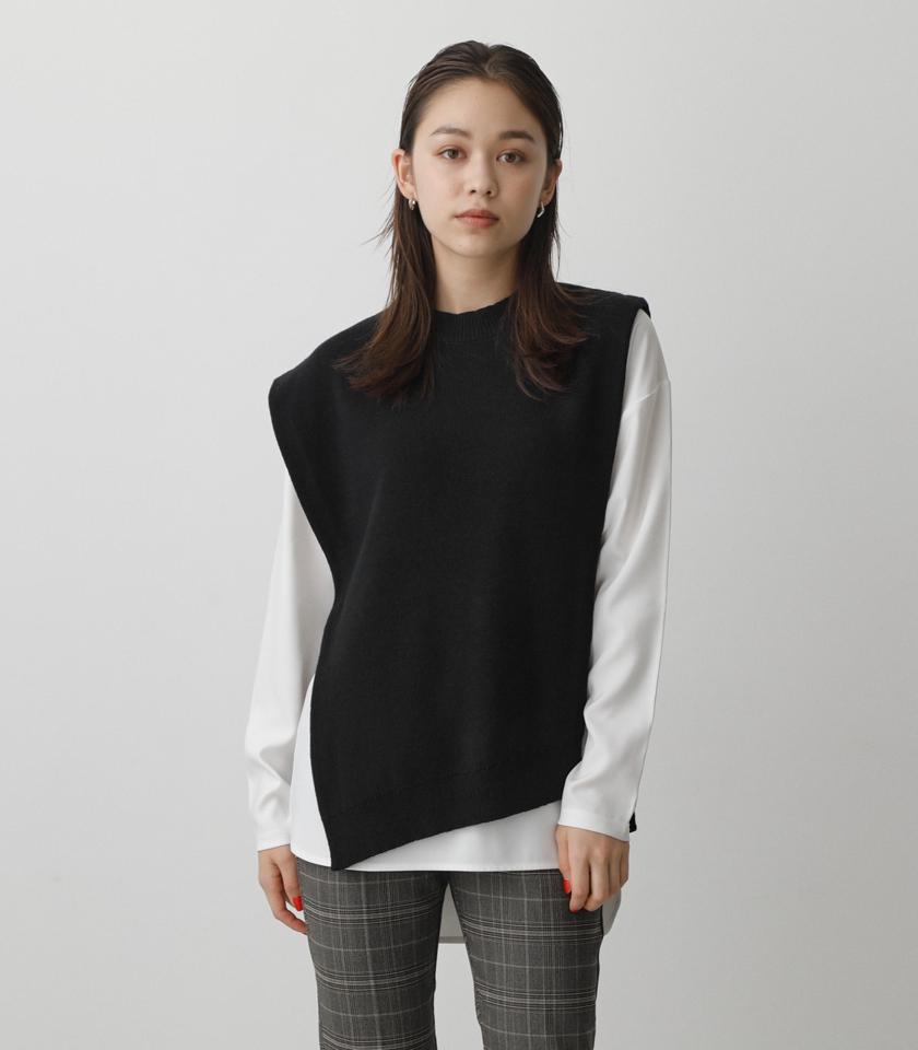 ASYMMETRY VEST KNIT SET/アシンメトリーベストニットセット