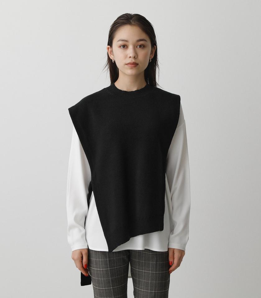 ASYMMETRY VEST KNIT SET/アシンメトリーベストニットセット