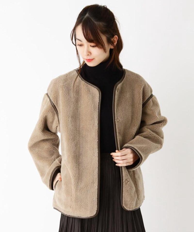 リバーシブルフェイクムートン×ボアショートコート