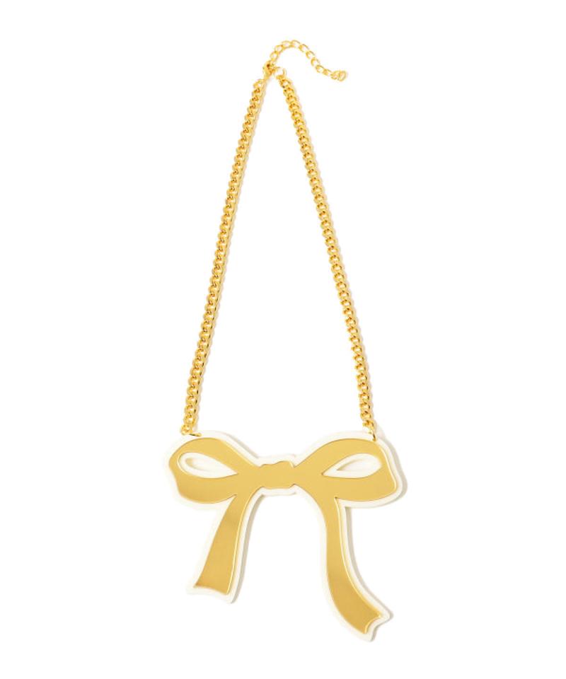 BEAMS COUTURE / アクリルミラー ビッグリボン ネックレス●