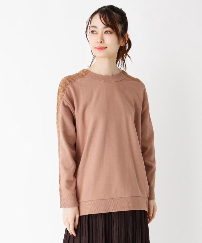 裏毛ドッキングケーブルニット