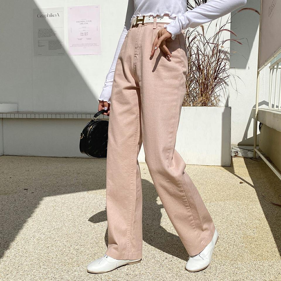 サンドウォッシュワイドパンツ・全3色・t65190 レディース 【pt】韓国ファッション ボトムス パンツ ロング ロングパンツ ワイドパンツ サンドウォッシュ ビンテージ風 ロング丈 足長 細身 着痩せ シンプル 春 秋 NIJU