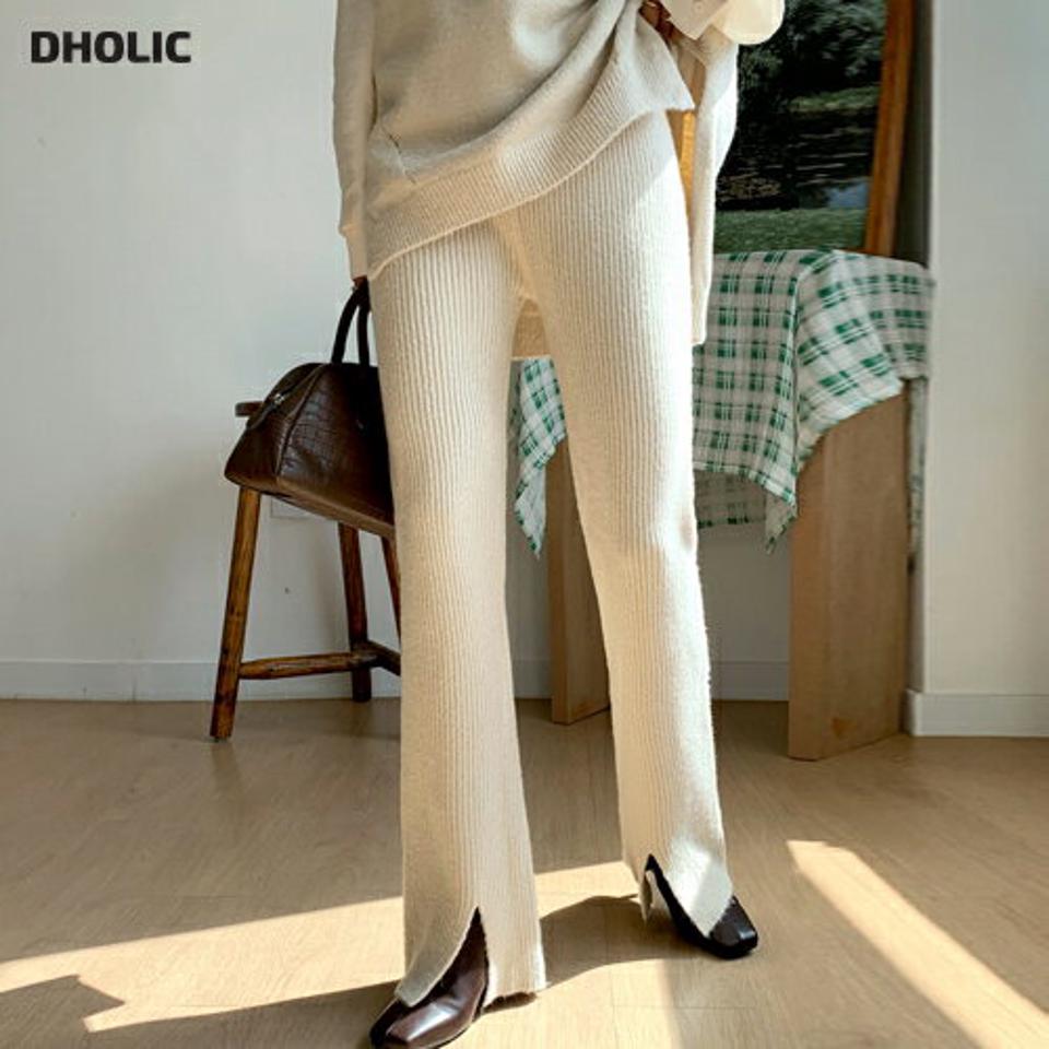 スリムニットパンツ・全3色・t58205 レディース 【pt】韓国ファッション ボトムス ロング ロングパンツ スリム ニットパンツ スリム ストレート 無地 ロング丈 年上 大人 体型もカバー デイリー 美脚 足長 シンプル 秋 春