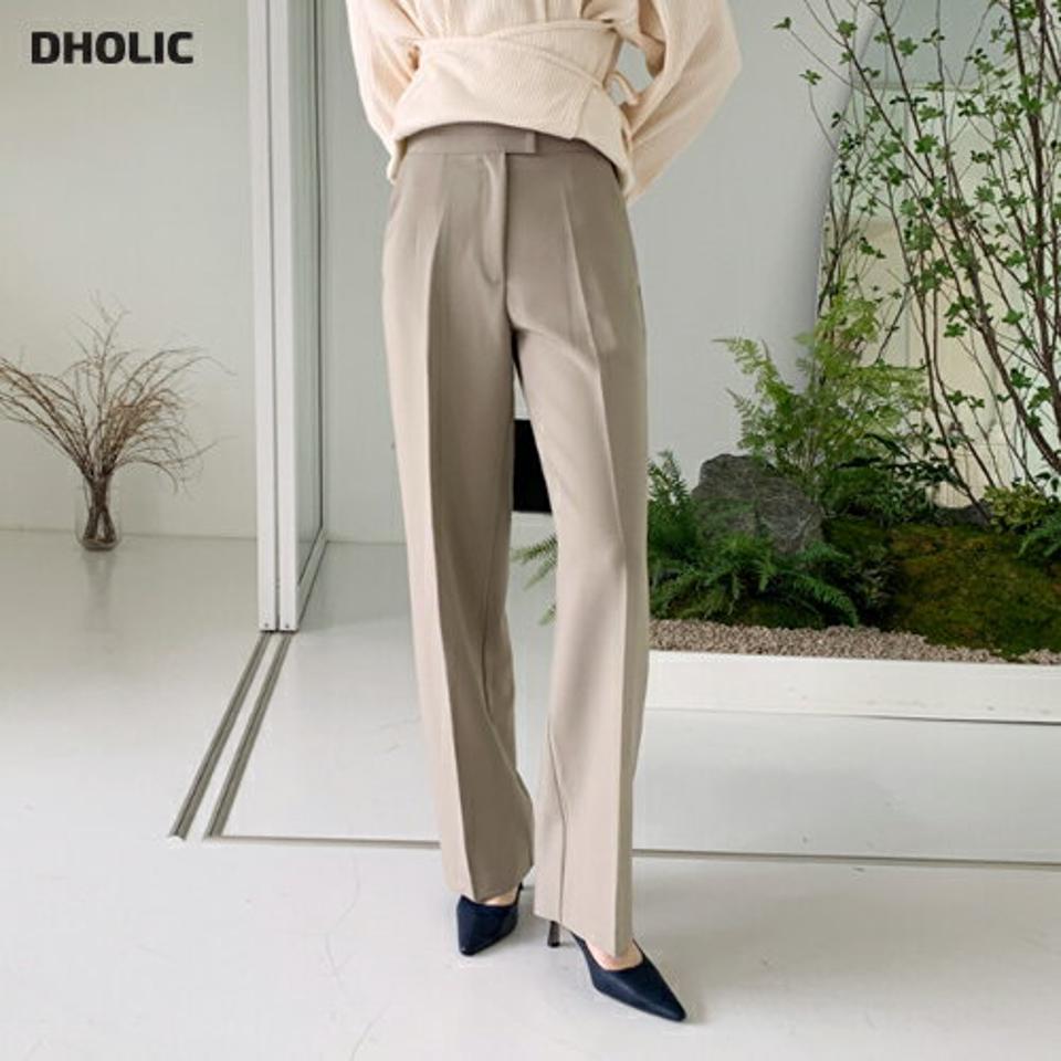 ストレートスラックス・全3色・b00098 レディース 【pt】 ボトムス ロング ロングパンツ ストレート スラックス スリム オフィス オフィスカジュアル 体型カバー 足長 着痩せ カジュアル 春 秋 韓国ファッション ハイホリHIHOLLI