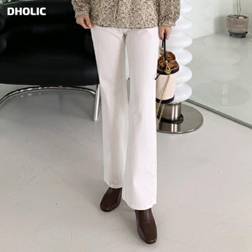 コットンワイドパンツ・全2色・t00100 レディース 【pt】 ボトムス ロング ロングパンツ ワイド コットン スリム ベーシック 体型カバー 足長 着痩せ ストレート カジュアル 春 秋 韓国ファッション ハイホリHIHOLLI
