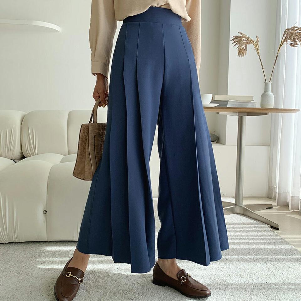 プリーツワイドスラックス・全3色・b65567 レディース 【pt】韓国ファッション ボトムス ロング ロングパンツ スラックスパンツ スラックス プリーツ ワイド ベーシック 無地 体型カバー オフィスカジュアル デイリー 足長 美脚 フェミニン 秋 春