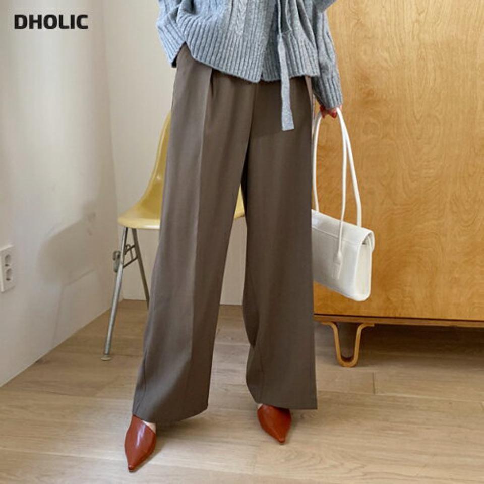 ワイドワンタックパンツ・全3色・t70346 レディース 【pt】 ボトムス ロング ロングパンツ ワイド ワンタック オフィスカジュアル オフィス スリム ベーシック 体型カバー 足長 着痩せ ストレート 春 秋 韓国ファッション ハイホリHIHOLLI