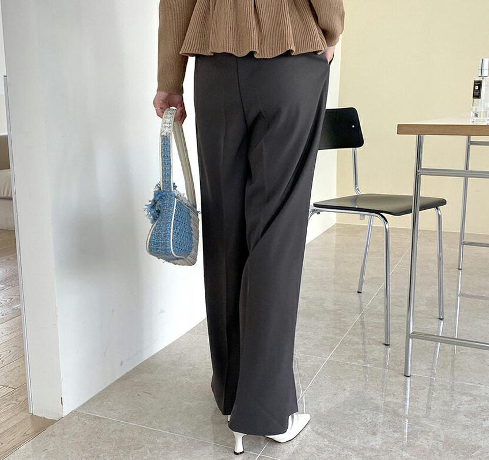ワイドワンタックパンツ・全3色・t70346 レディース 【pt】 ボトムス ロング ロングパンツ ワイド ワンタック オフィスカジュアル オフィス スリム ベーシック 体型カバー 足長 着痩せ ストレート 春 秋 韓国ファッション ハイホリHIHOLLI