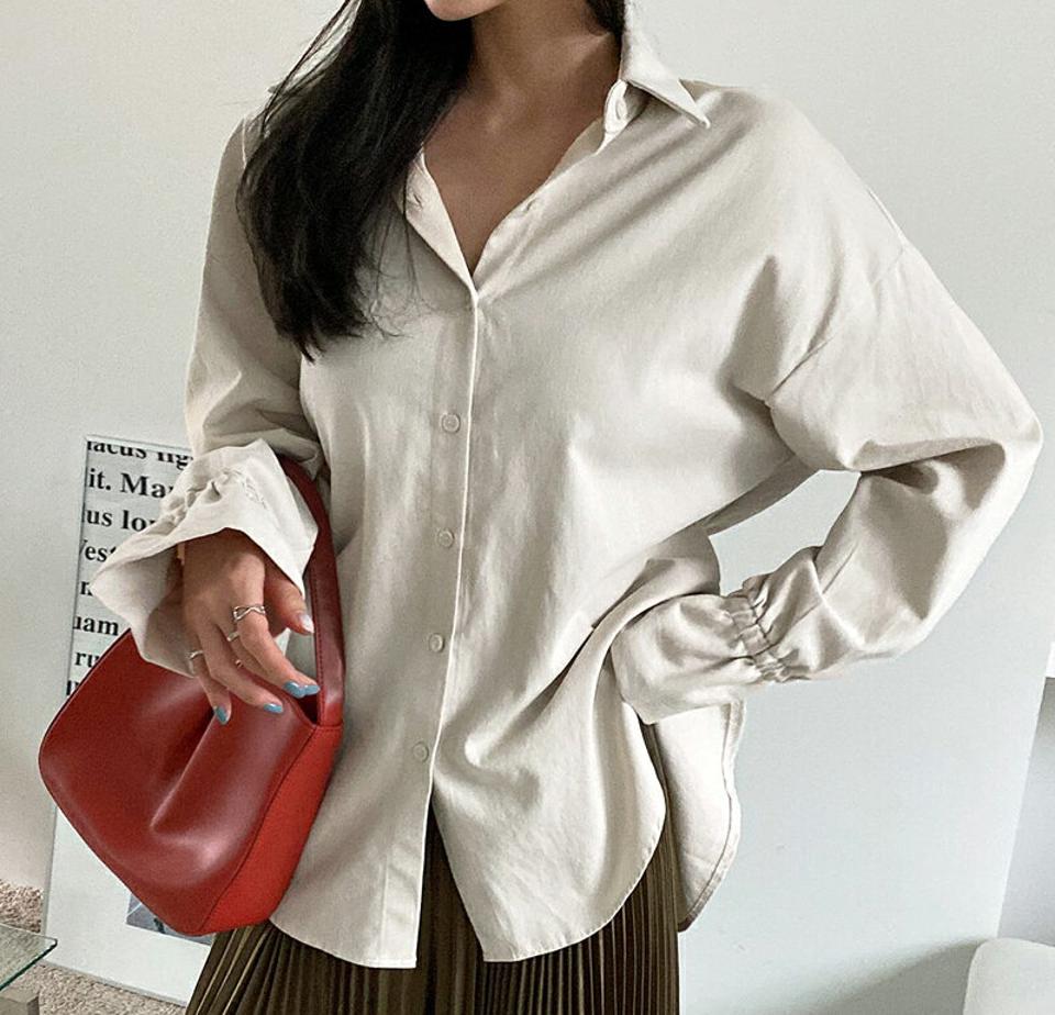 即日配送 バックスリットリボンシャツ・全3色・t70394 レディース 【bl】 トップス シャツ 長袖 リボン ウエストマーク バックリボン スリット カジュアル 大人 ユニーク フェミニン 春 秋 韓国ファッション ハイホリHIHOLLI