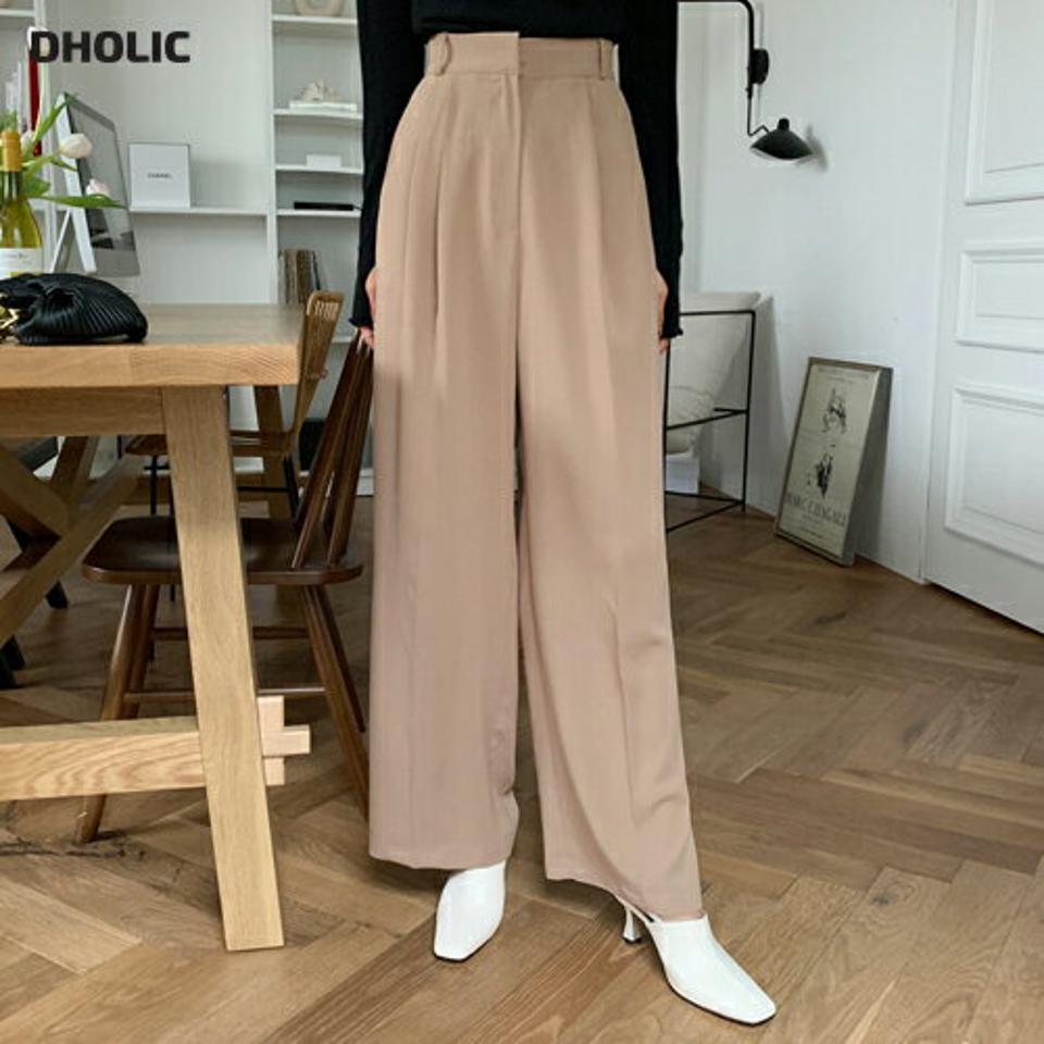 ツータックワイドスラックス・全2色・t65995 レディース 【pt】韓国ファッション ボトムス ロング ロングパンツ スラックスパンツ スラックス ツータック ワイド 無地 ベーシック シンプル 体型カバー 足長 美脚 フェミニン 秋 春