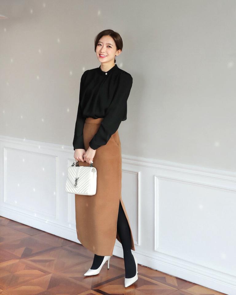 ≪人気商品再入荷≫ネックパールタックブラウス・全4色 b50880 レディース【bl】人気 トップス 長袖 上品 エレガント デート お呼ばれ 二次会 冬 ハイホリHIHOLLI