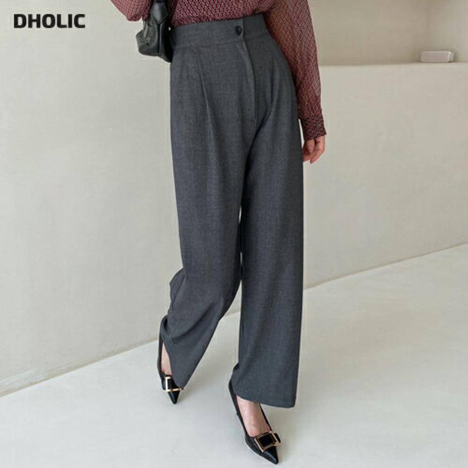 ワンタックワイドパンツ・全3色・t70374 レディース 【pt】 ボトムス ロング ロングパンツ ワイド スラックス オフィスカジュアル オフィス 冬 カジュアル ベーシック 足長 着痩せ 春 秋 韓国ファッション ハイホリHIHOLLI