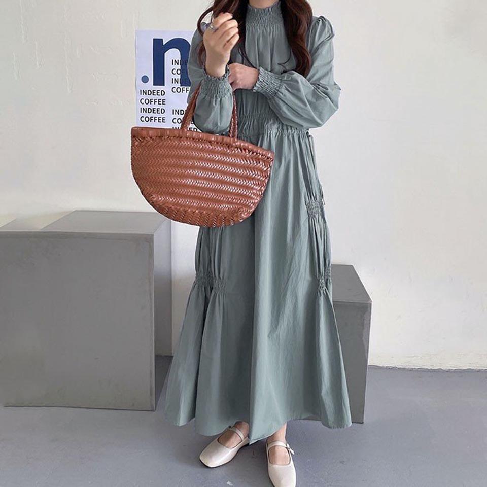 ロングワンピース 秋 40代 50代ファッション 秋服 レディース 長袖ワンピース ゆったり カジュアルワンピース きれいめ 韓国風 着痩せ オシャレ 無地 気質 通勤