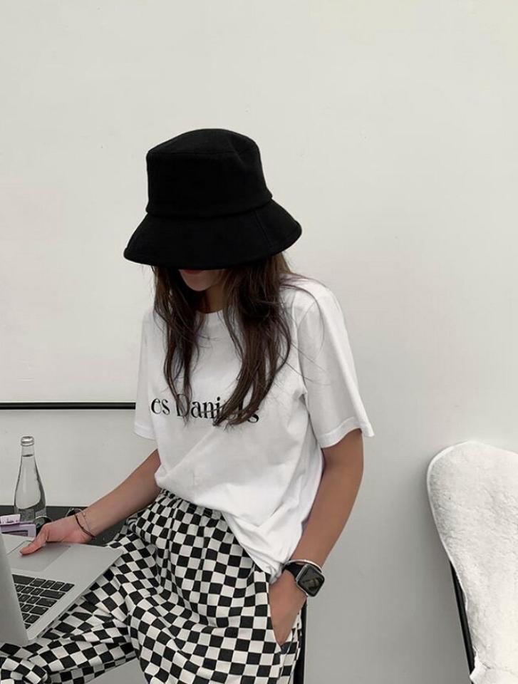 NANING9(ナンニング)Les Daniels Tシャツ【10/13up_ka】【メール便】韓国 韓国ファッション オリジナル レディース トップス Tシャツ 半袖 ラウンドネック 丸首 英字レタリング らくちん 大人 カジュアル 着回しレディース ファッション【5】