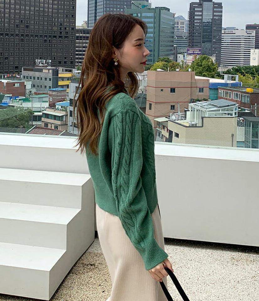 ミックスツイストニット・全5色・t70434 レディース 【tops】 トップス ニット 長袖 ツイスト ラウンドネック クロップド丈 ルーズ ゆったり スリム カラーニット 体型カバー ベーシック 上品 冬 春 秋 韓国ファッション ハイホリHIHOLLI