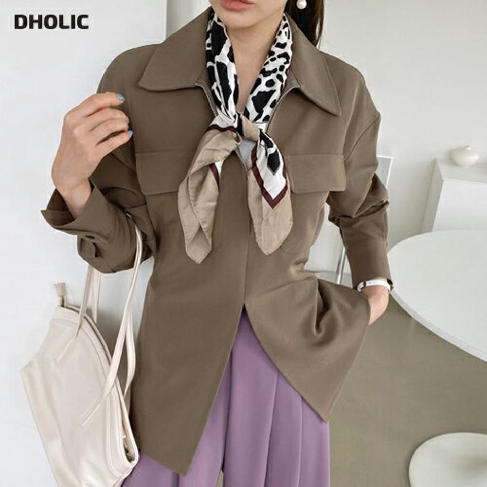 ハーフジップスリットストラップシャツ・全3色・t70461 レディース 【bl】 トップス シャツ ロング ロングシャツ 長袖 カジュアル ジップアップ カラーネック ストラップ ウエストマーク フェミニン 春 秋 韓国ファッション ハイホリHIHOLLI