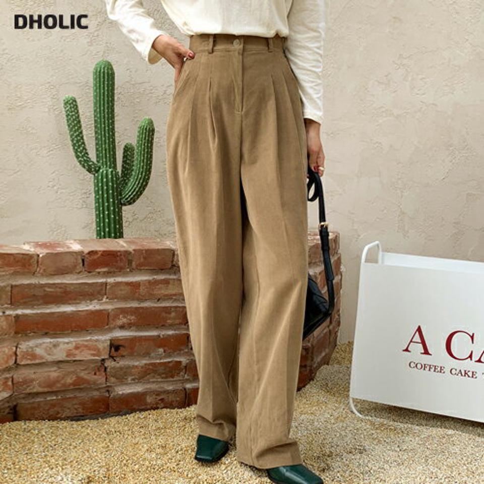 コーデュロイツータックパンツ・全3色・t65602 レディース 【pt】韓国ファッション ボトムス ロング ロングパンツ ツータックパンツ コーデュロイ ロング丈 無地 ベーシック コットン ポケット シンプル 足長 美脚 フェミニン 秋 冬247