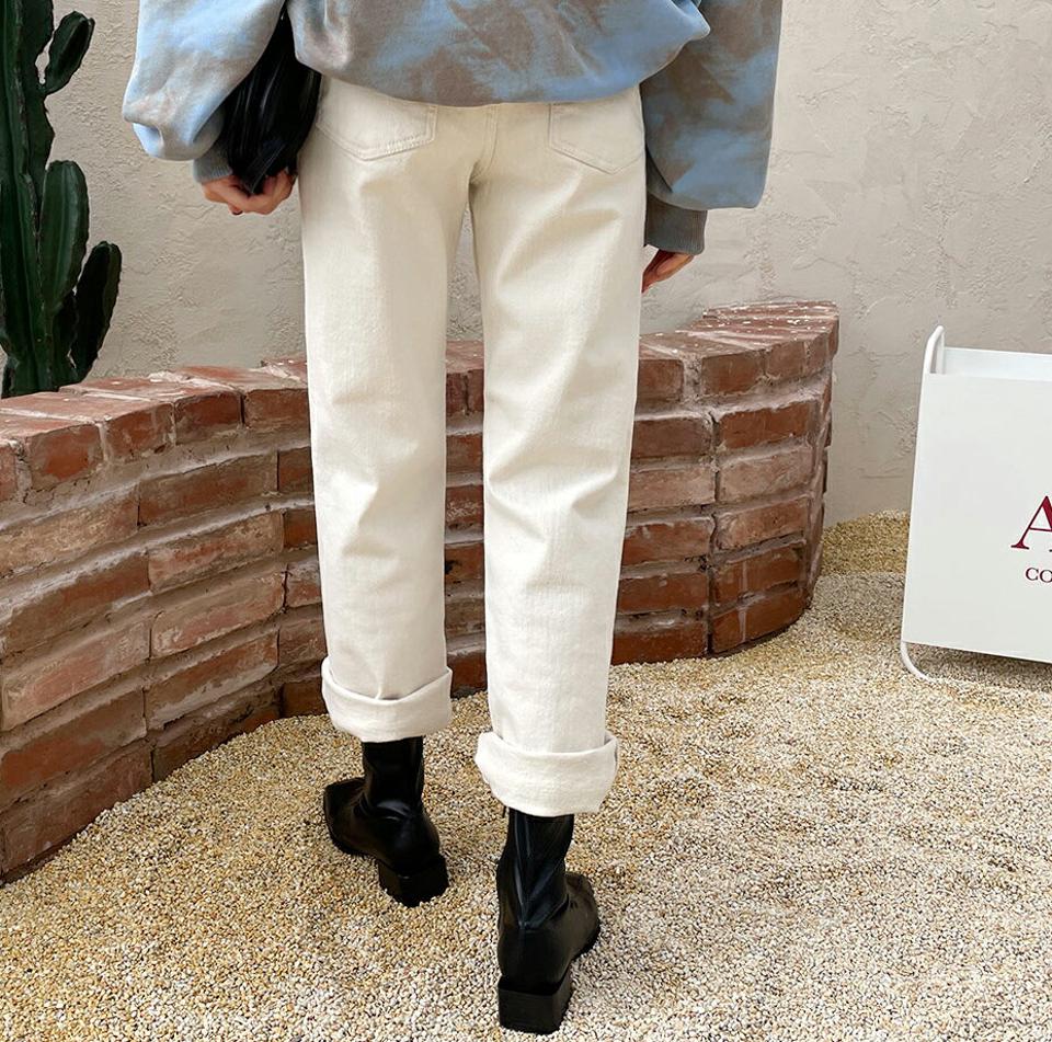 裏起毛ストレートパンツ・全3色・t65601 レディース 【pt】韓国ファッション ボトムス ロング ロングパンツ 裏起毛 ストレート ワイド ロング丈 無地 コットン ポケット シンプル 足長 美脚 フェミニン 秋 冬