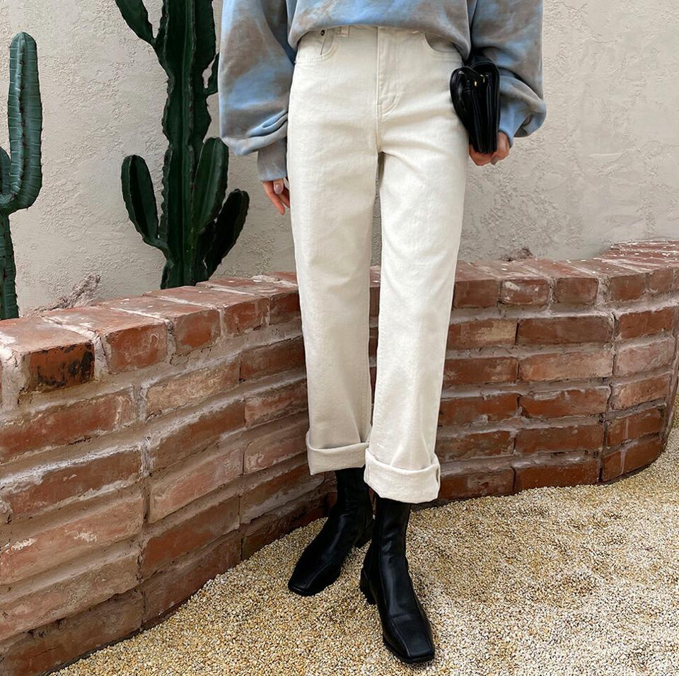 裏起毛ストレートパンツ・全3色・t65601 レディース 【pt】韓国ファッション ボトムス ロング ロングパンツ 裏起毛 ストレート ワイド ロング丈 無地 コットン ポケット シンプル 足長 美脚 フェミニン 秋 冬