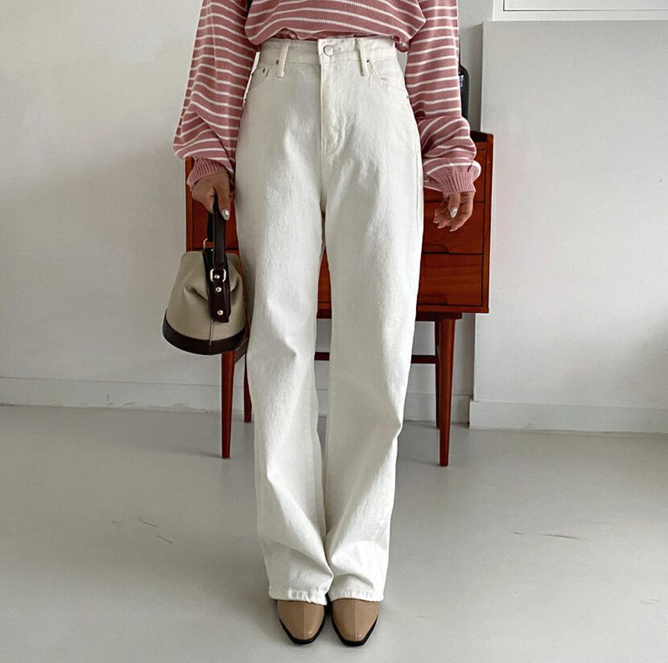 リベットストレートパンツ・全3色・t01061 レディース 【pt】韓国ファッション ボトムス パンツ ロング ロングパンツ リベット コットン ストレート 無地 ベーシック シンプル 美脚 ポケット 細身 足長 カジュアル 春 秋 NIJU