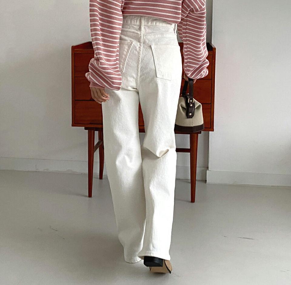 リベットストレートパンツ・全3色・t01061 レディース 【pt】韓国ファッション ボトムス パンツ ロング ロングパンツ リベット コットン ストレート 無地 ベーシック シンプル 美脚 ポケット 細身 足長 カジュアル 春 秋 NIJU