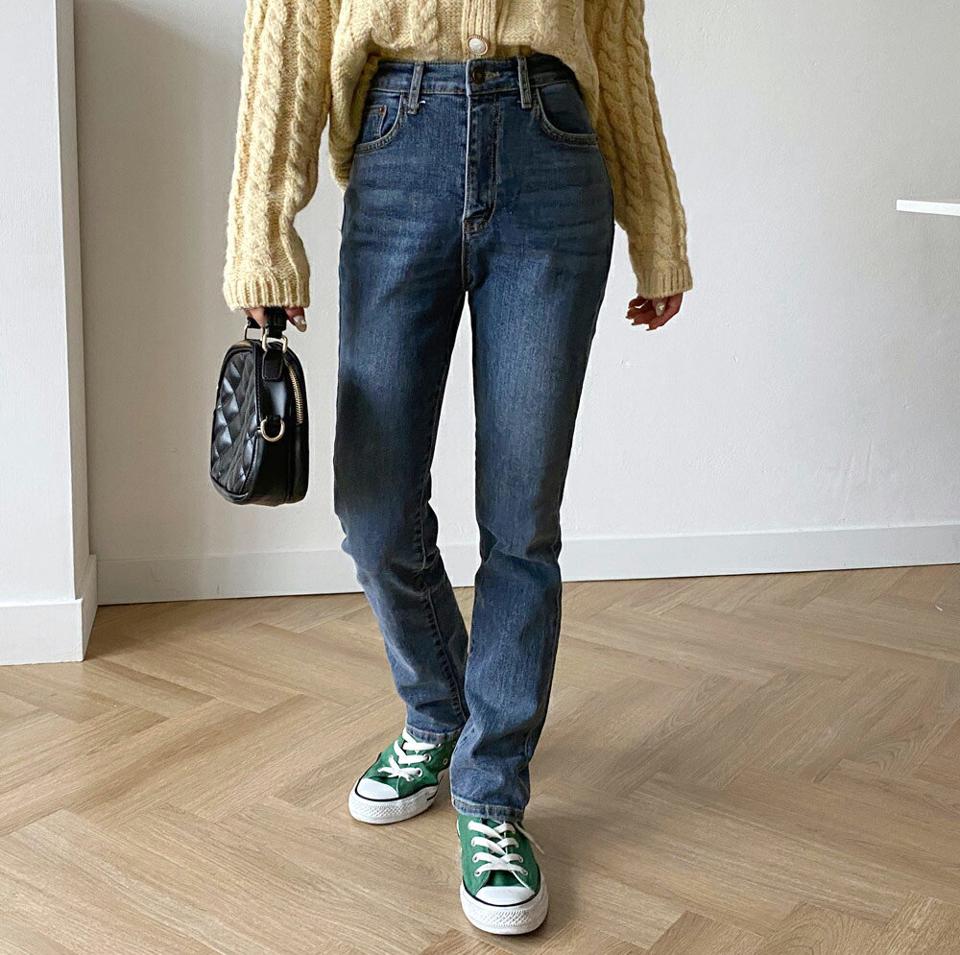 ウォッシュドストレートデニムパンツ・全1色・t01062 レディース 【pt】韓国ファッション ボトムス パンツ ロング ロングパンツ デニムパンツ デニム ウォッシュド ストレート 美脚 ポケット 細身 足長 体型カバー カジュアル 春 秋 NIJU