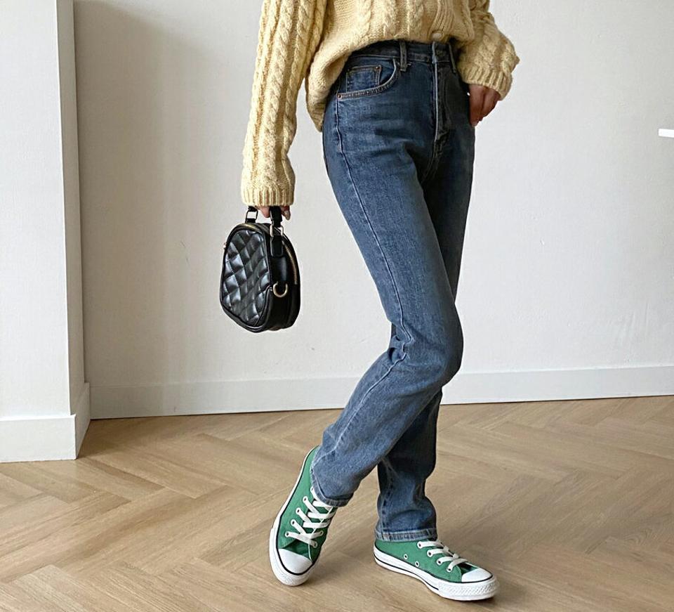 ウォッシュドストレートデニムパンツ・全1色・t01062 レディース 【pt】韓国ファッション ボトムス パンツ ロング ロングパンツ デニムパンツ デニム ウォッシュド ストレート 美脚 ポケット 細身 足長 体型カバー カジュアル 春 秋 NIJU