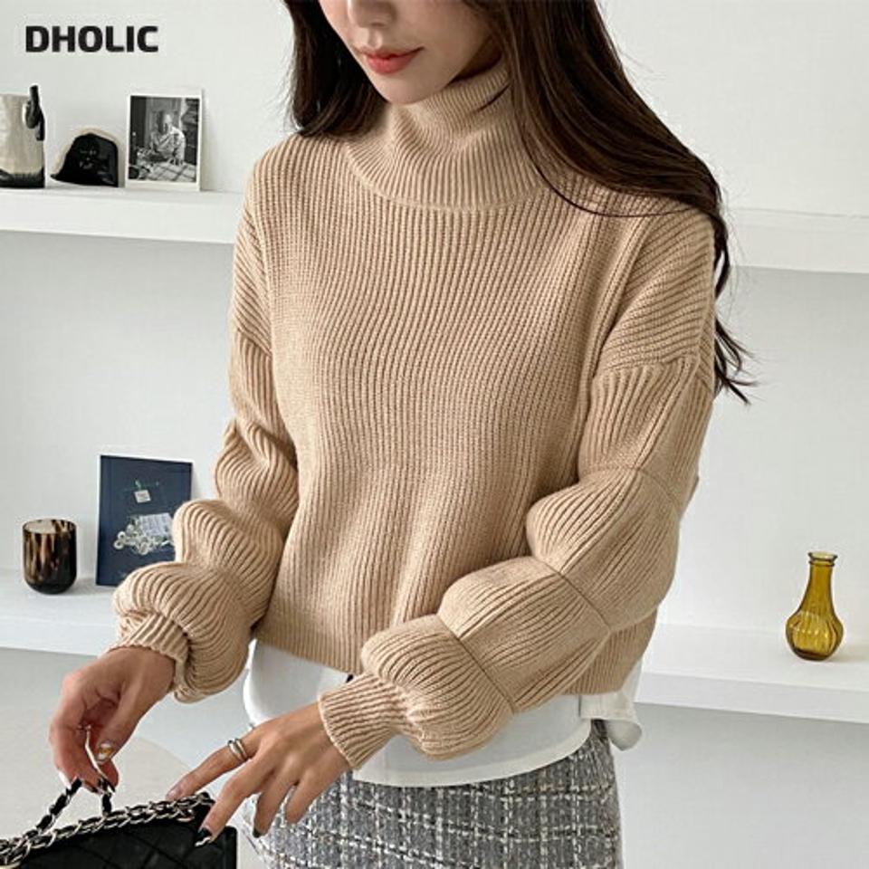 スリーブディテールタートルネックニット・全3色・t65147 レディース 【tops】韓国ファッション トップス ニット 大人 長袖 タートルネック スリーブ ディテール シンプル 無地 ベーシック ルーズ フェミニン 上品 秋 冬