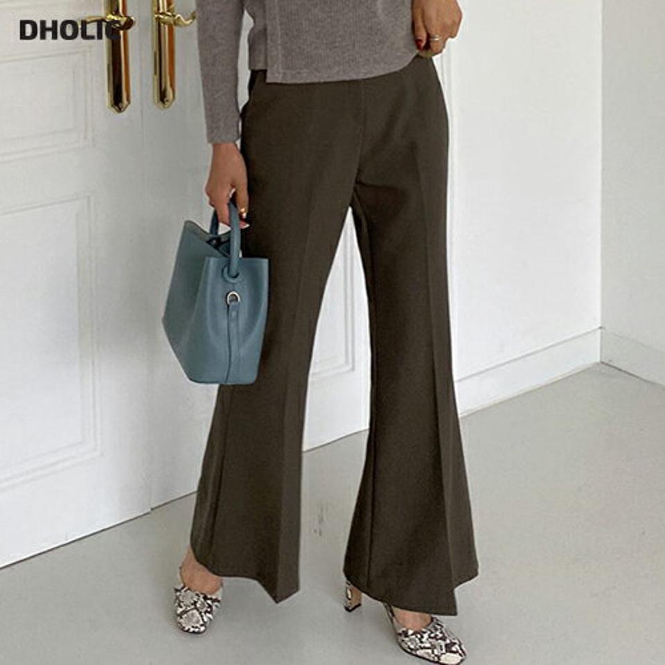 ハイウエストフレアスラックス・全3色・t65159 レディース 【pt】韓国ファッション ボトムス ロング ロングパンツ スラックスパンツ スラックス ハイウエスト フレア ロング丈 無地 ベーシック シンプル 体型カバー 足長 美脚 フェミニン 秋 春